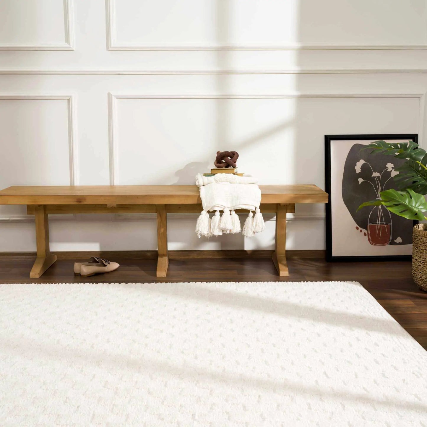 Leryn Ivory Checkered Area Rug from PriceLows™
