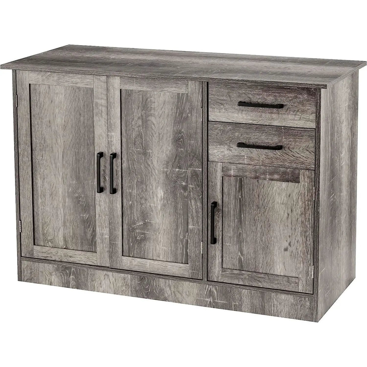 Gray Entryway Sideboard Cabinet With Drawers And Shelves from PriceLows™