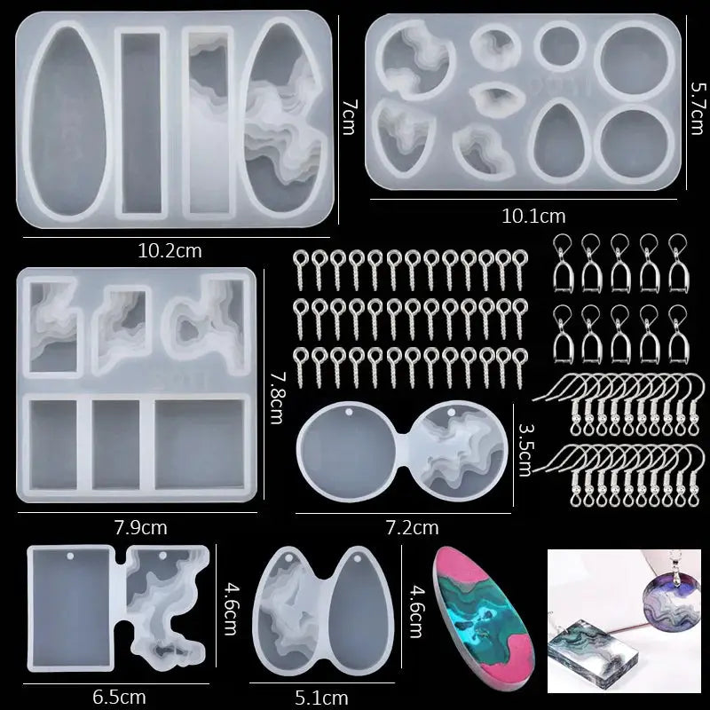 Silicone Resin Jewelry Molds | Mixed Styles | UV Casting Tools | DIY Craft Set