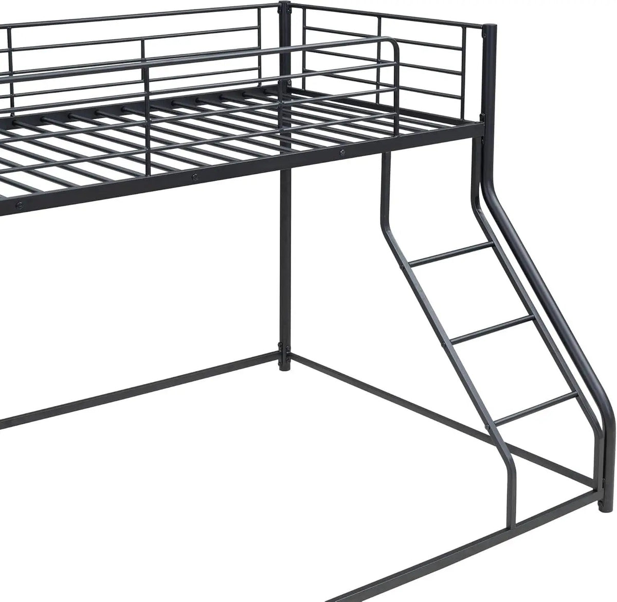 Heavy Duty Twin Over Queen Metal Bunk Bed In Black from PriceLows™