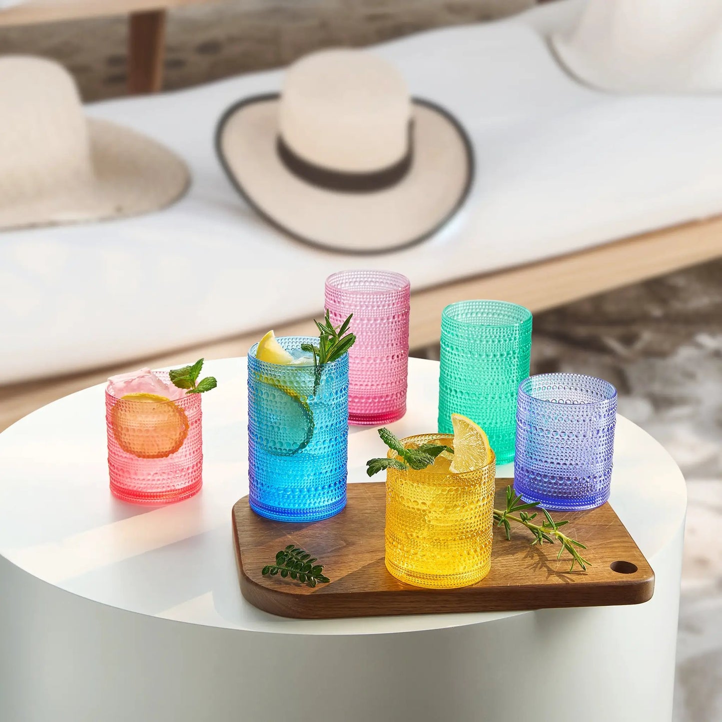 Madrid Acrylic Hobnail Lowball & Highball Glassware, Set of 12 from PriceLows™