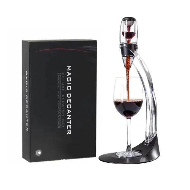 Wine Aerator Decanter Pourer with Vacuum Wine Stopper, Red Wine Air Aerator Set with Strainer, Base, Travel Bag from PriceLows™
