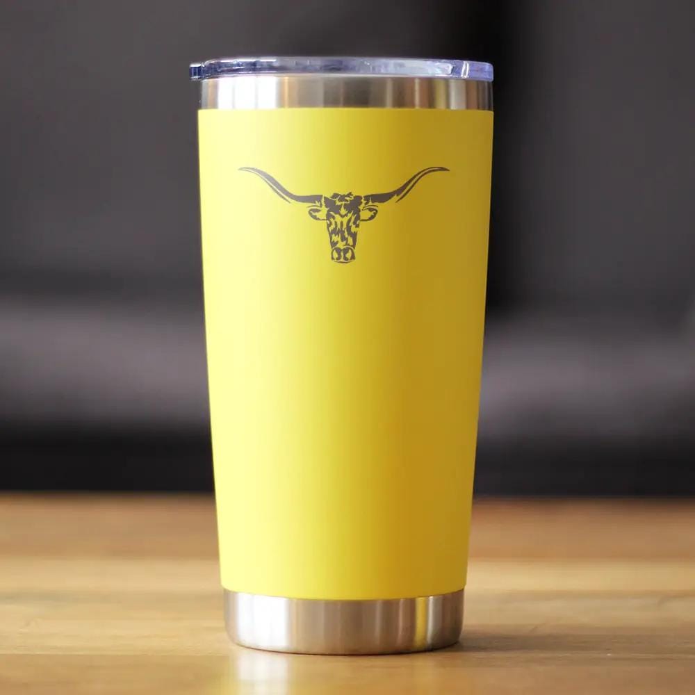 Insulated Coffee Tumbler | 20 oz Stainless Steel | Sliding Lid | Longhorn