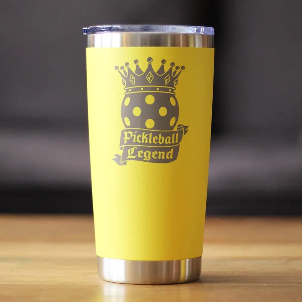 Insulated Coffee Tumbler | 20 oz Stainless Steel | Sliding Lid | Pickleball Legend
