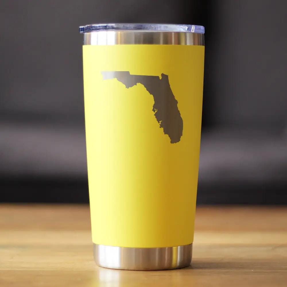 Insulated Coffee Tumbler | 20 oz Stainless Steel | Sliding Lid | Florida State Outline