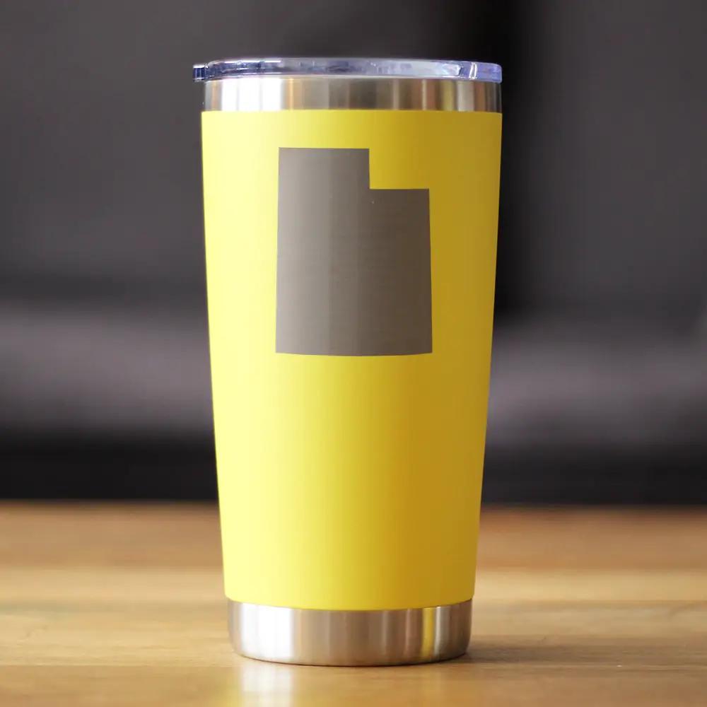 Utah State Outline Coffee Tumbler | 20 Oz | Double Wall Stainless Steel | Sliding Lid