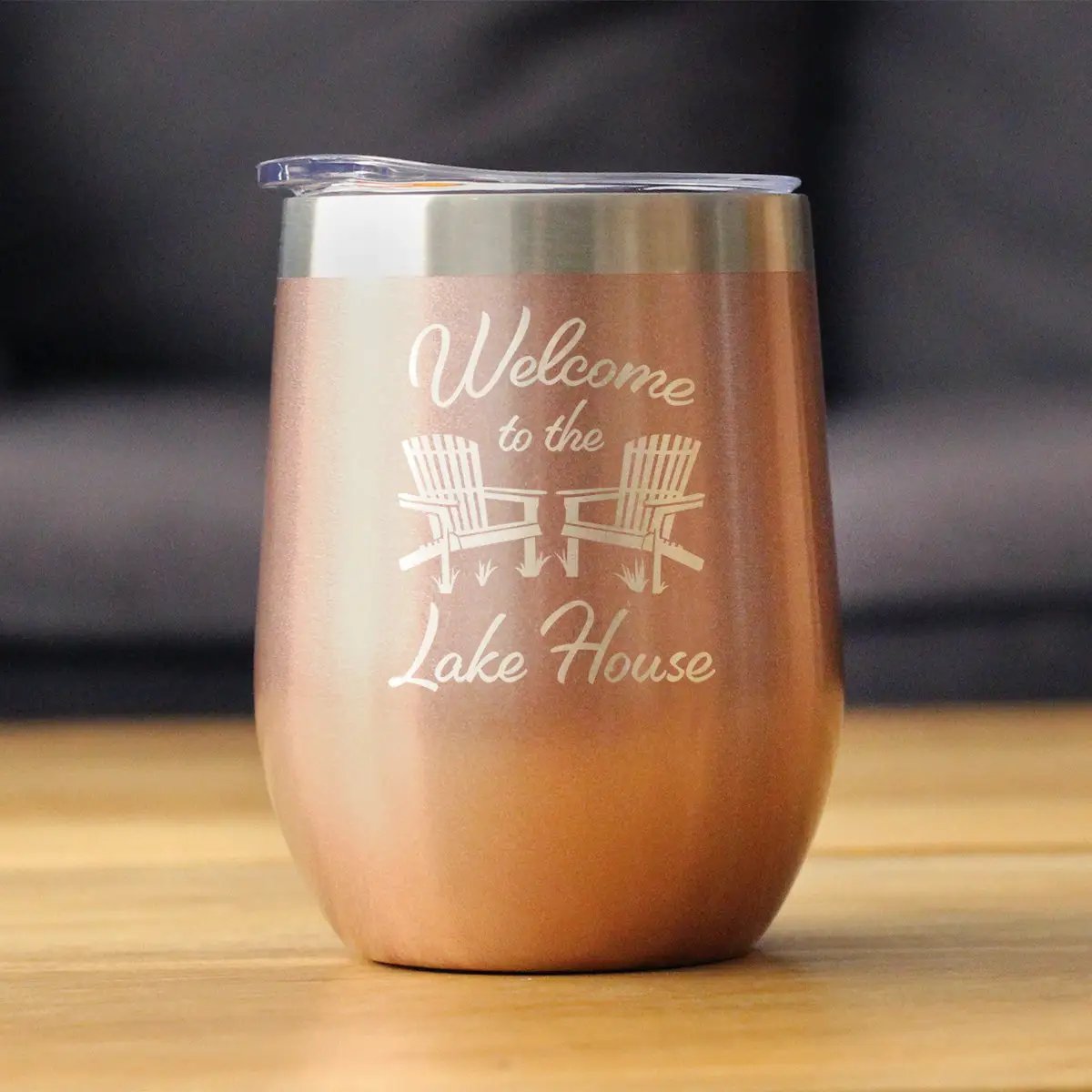 Stemless Wine Tumbler | 12 Oz | Double Wall Insulated | With Sliding Lid