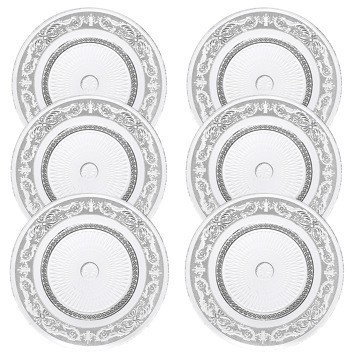 Classica Vintage Glass Plate | Set of 6 | Glass | Entertaining