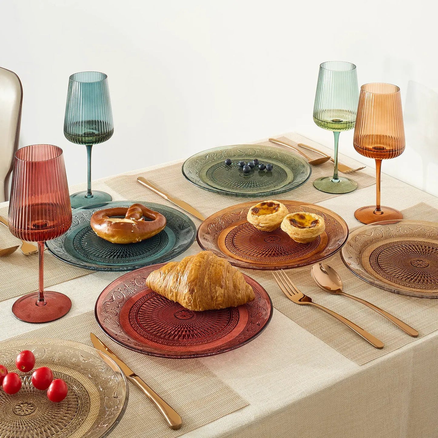 Tonal Vintage Glass Plate, Set of 6 from PriceLows™
