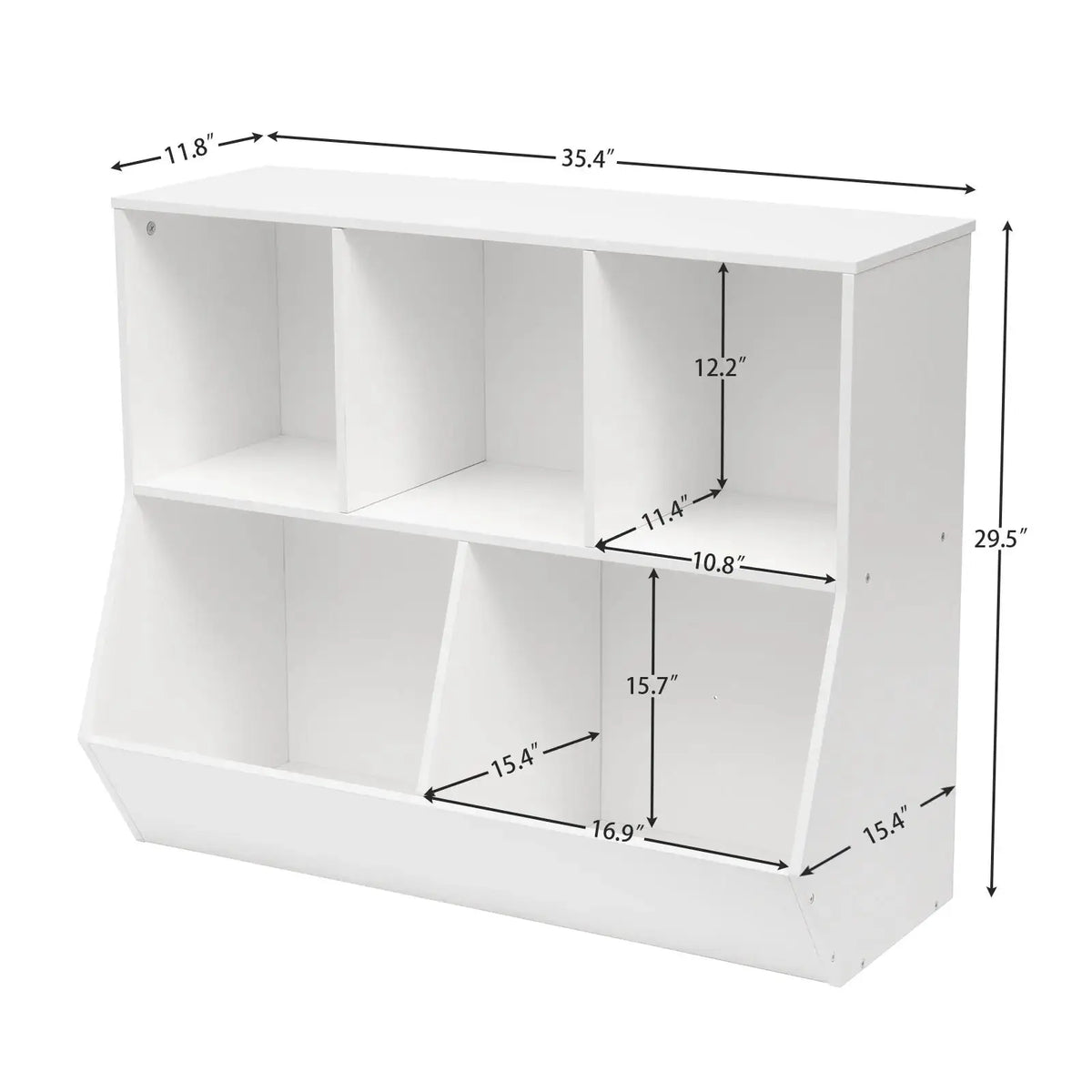 Kids Bookshelf, Bookcase Footboard, Toy Storage Cubby, Children's Toy Shelf, 35.4" L Toy Storage Cabinet Fit for Children's Room from PriceLows™