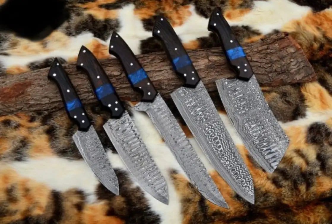 Kitchen Japanese Knife 13” Handmade Damascus Steel Chef Knife with Wangi Wood | 8 Inch | Damascus Steel | Kitchen Knives Set
