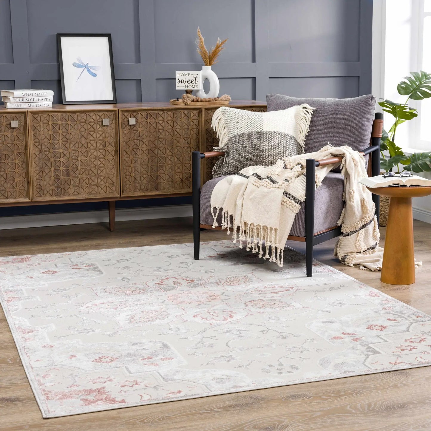Calum Pink & Gray Area Rug from PriceLows™