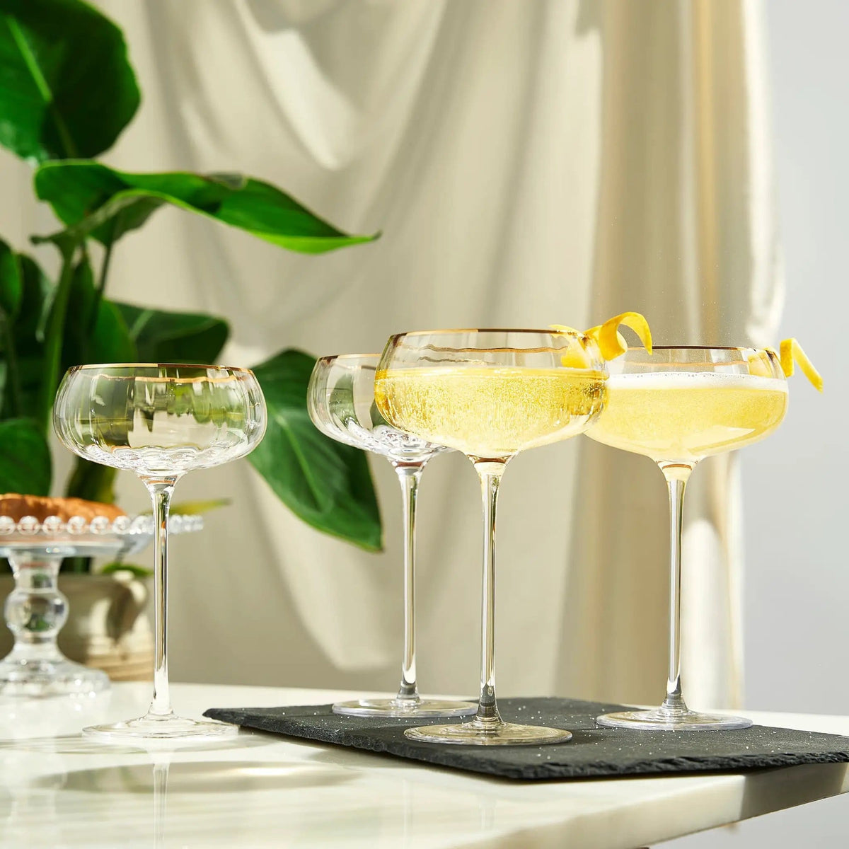 Aurelia Champagne Coupe Cocktail Glassware | 8 oz | Set of 2 | Entertaining