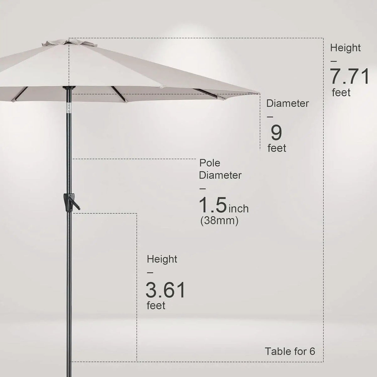 Large Patio Market Outdoor Umbrella With Push Button Tilt from PriceLows™