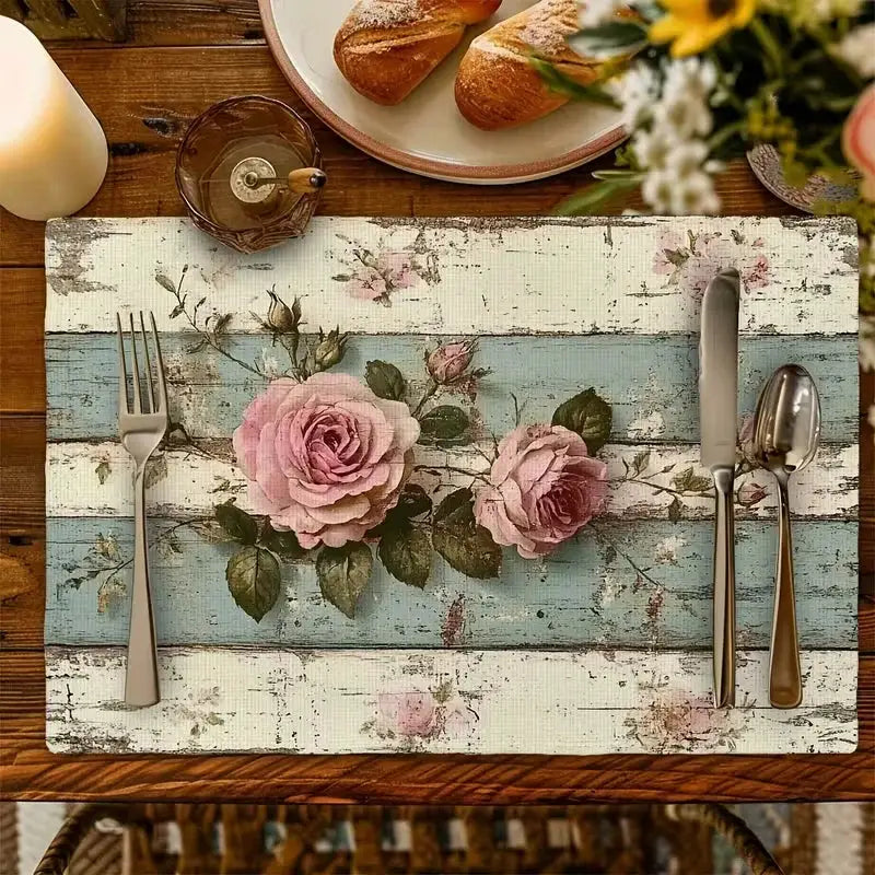 Linen Placemats | Botanical Leaf Sketch | PriceLows™