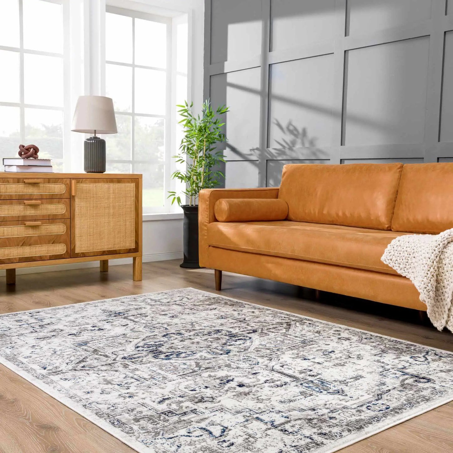 Buenaventura Cream & Navy Area Rug from PriceLows™