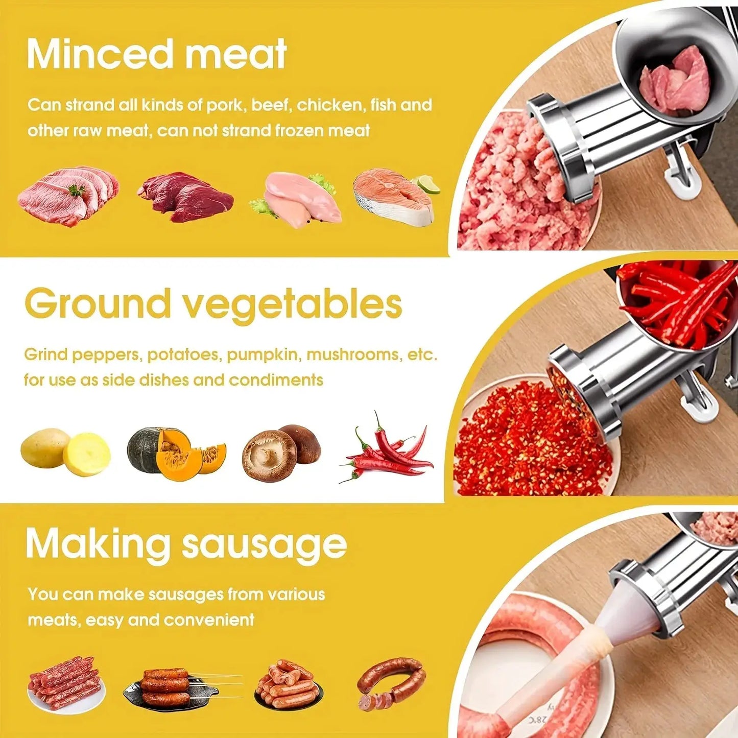 Manual Meat Grinder | Stainless Steel | PriceLows™