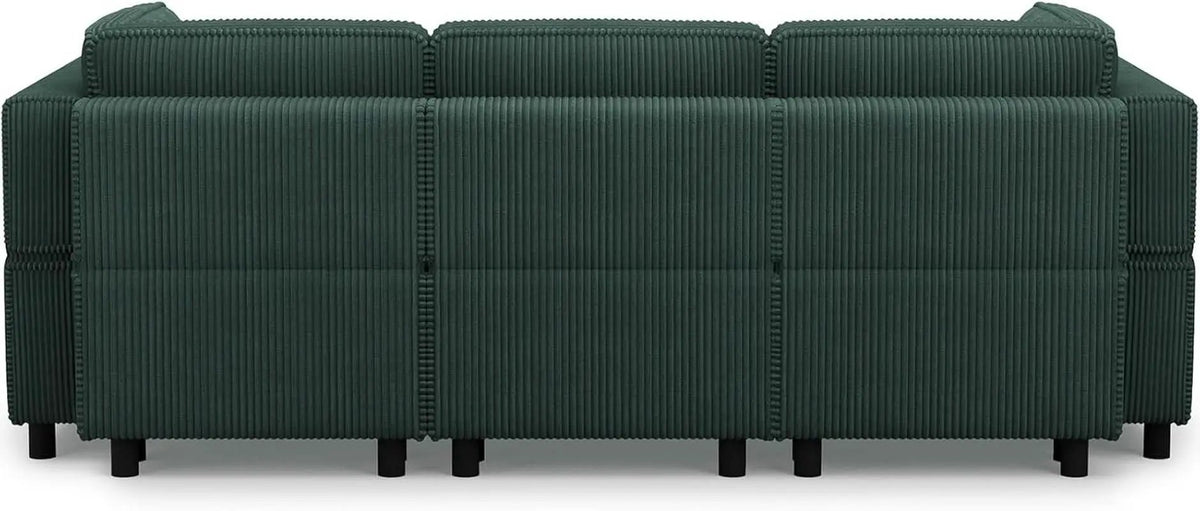Green Modular Sectional Sofa Featuring Deep Storage from PriceLows™
