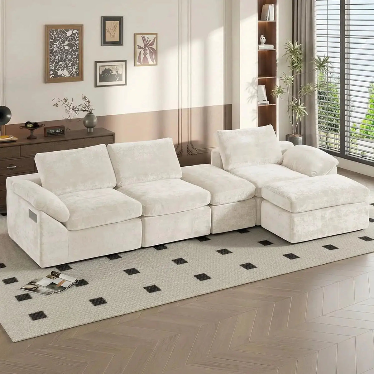 Modular Sectional Sofa | U-Shape Design | Deep Seat Comfort | 5-Seater from PriceLows™