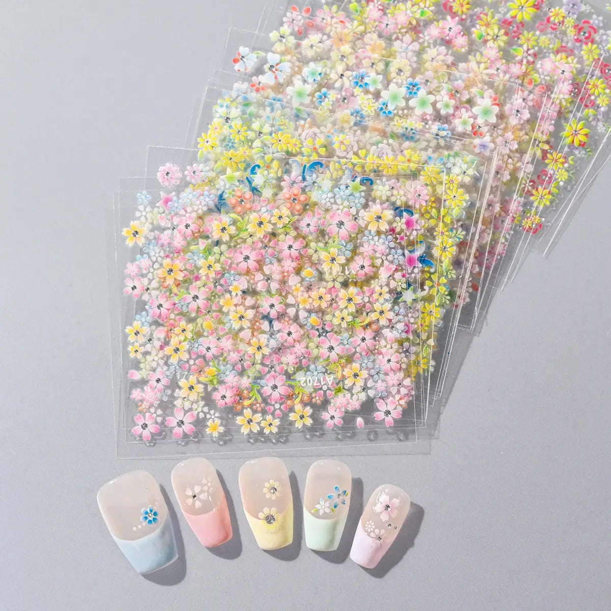 Nail Decals 3D Floral Mix Sheets 30/60/90 | PriceLows™