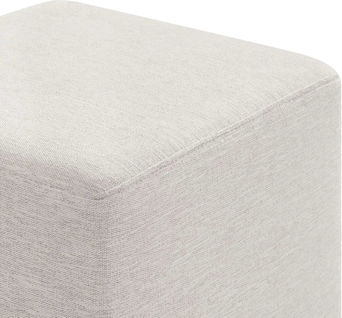 Callum 17 Inch Ivory Square Hand crafted Textured Woven Ottoman from PriceLows™