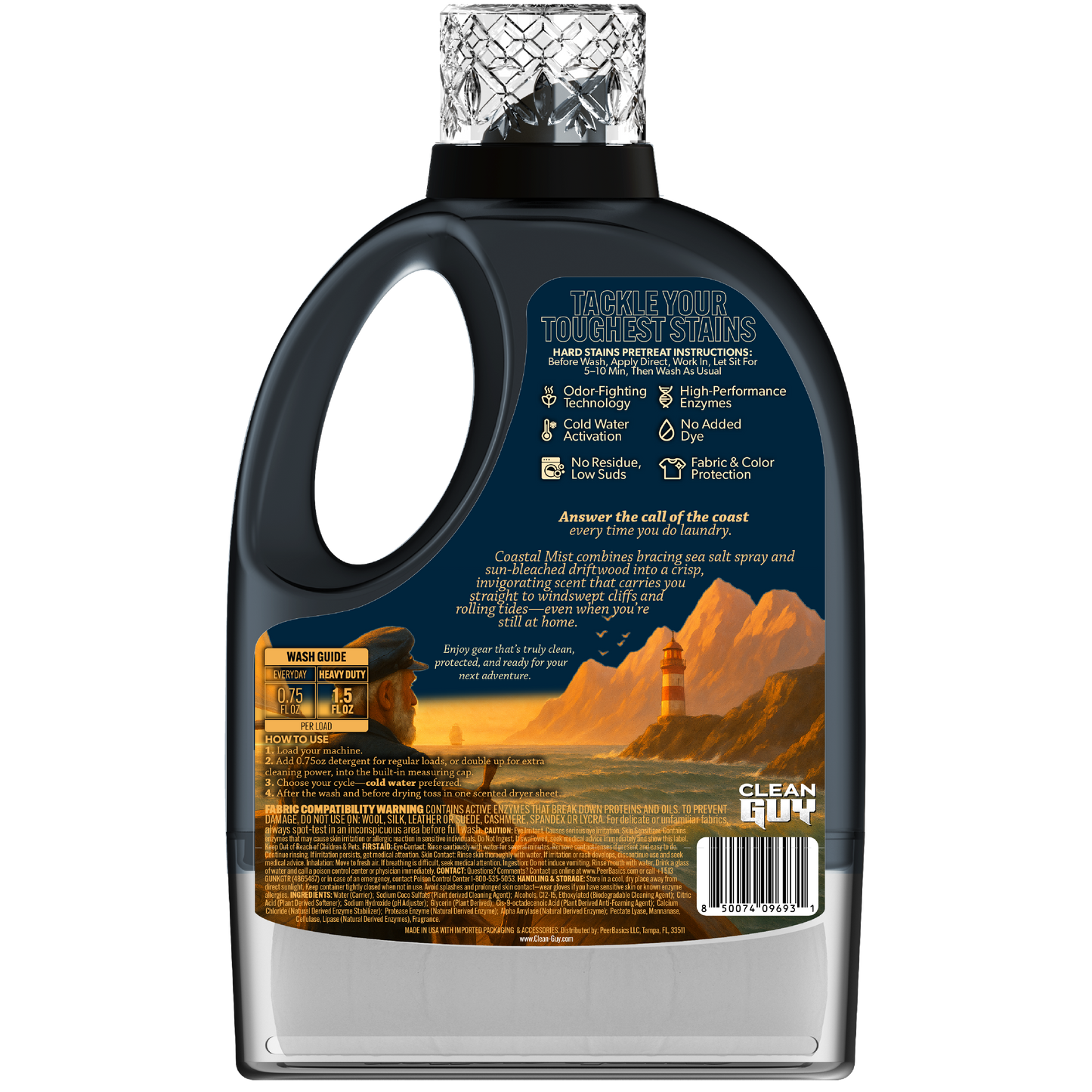Heavy Duty Premium Laundry Detergent + Built-In Dryer Sheets (100 Loads) - SEA SALT & DRIFTWOOD from PriceLows™