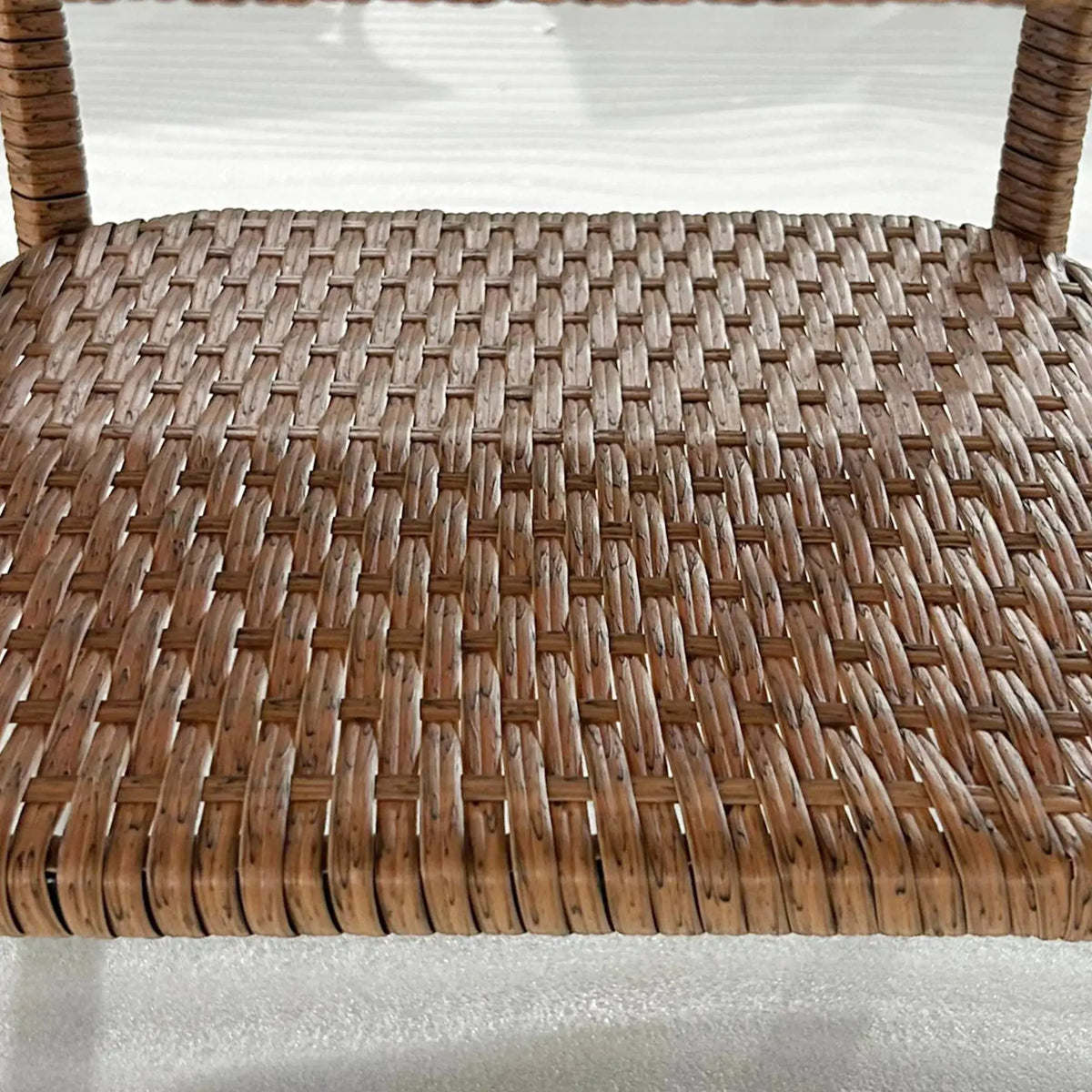 Outsunny Patio Wicker Coffee Table W/ Two-Tier Design, Side Table, Sand from PriceLows™