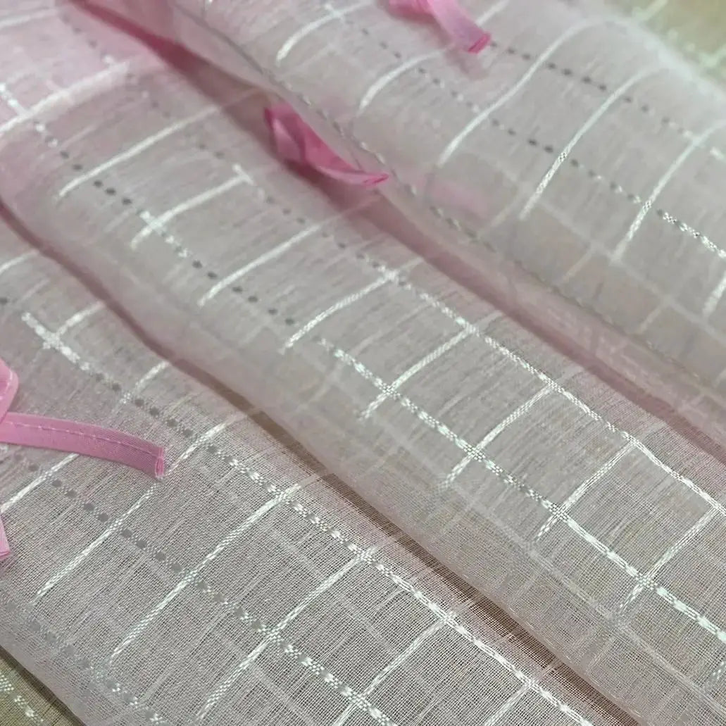 Pink Cafe Curtains | Light Filtering Sheer | PriceLows™