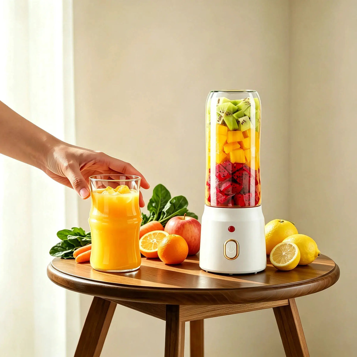 Portable Fruit Juicer Blenders Outdoor Personal Electric Mini Bottle Home USB Charge 10 Blades Double Cup Juicer Machine from PriceLows™