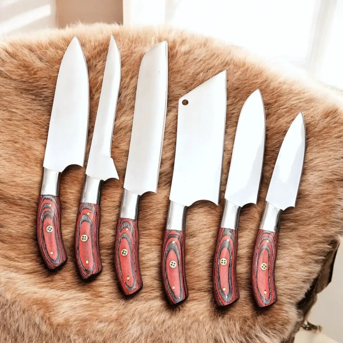 "Premium Professional Chef Knives Set - Stainless Steel Blades with Leather Case" | 13 Inch | Stainless Steel | Kitchen Knives Set