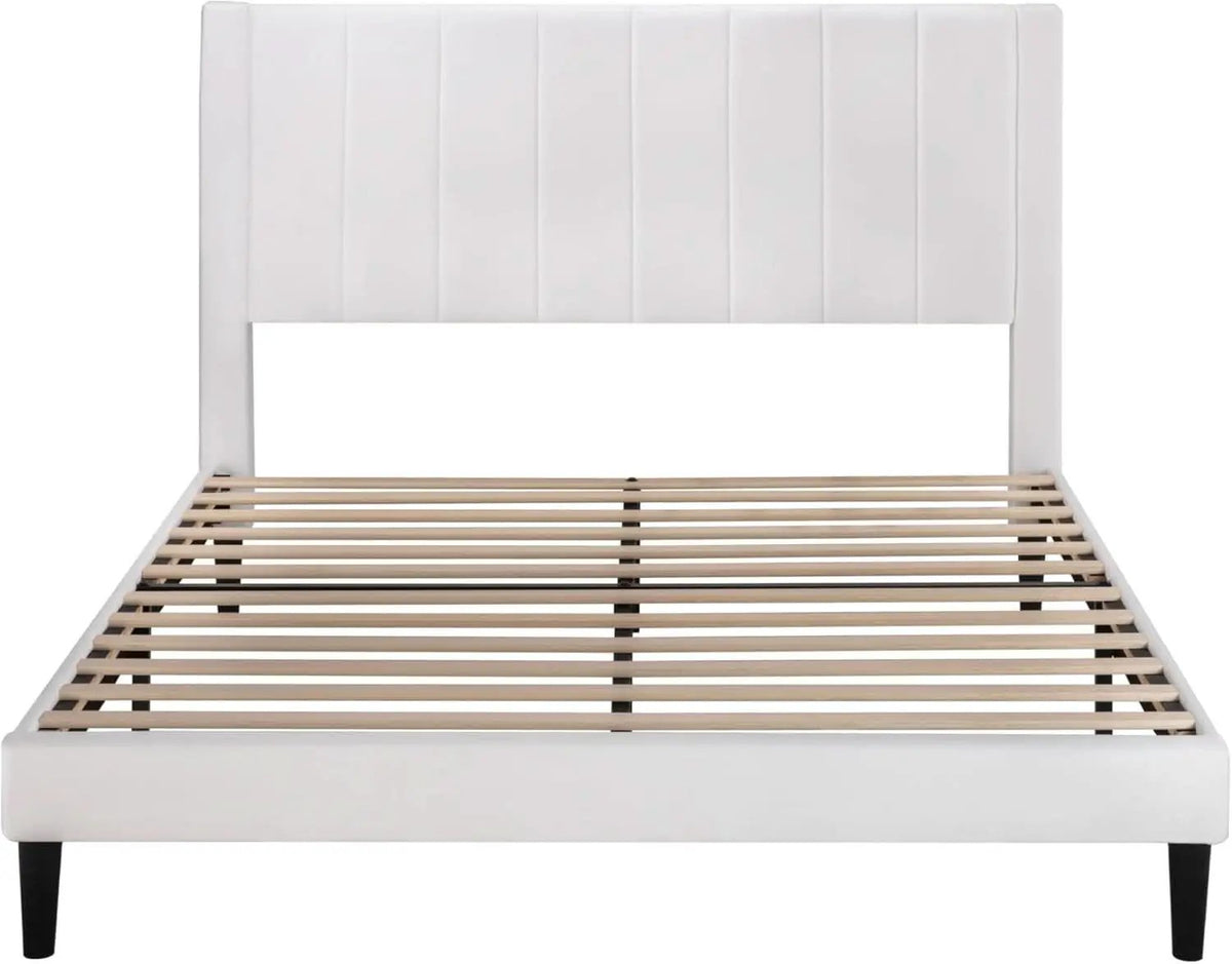 Queen Velvet Upholstered Bed Frame With Tufted Headboard from PriceLows™