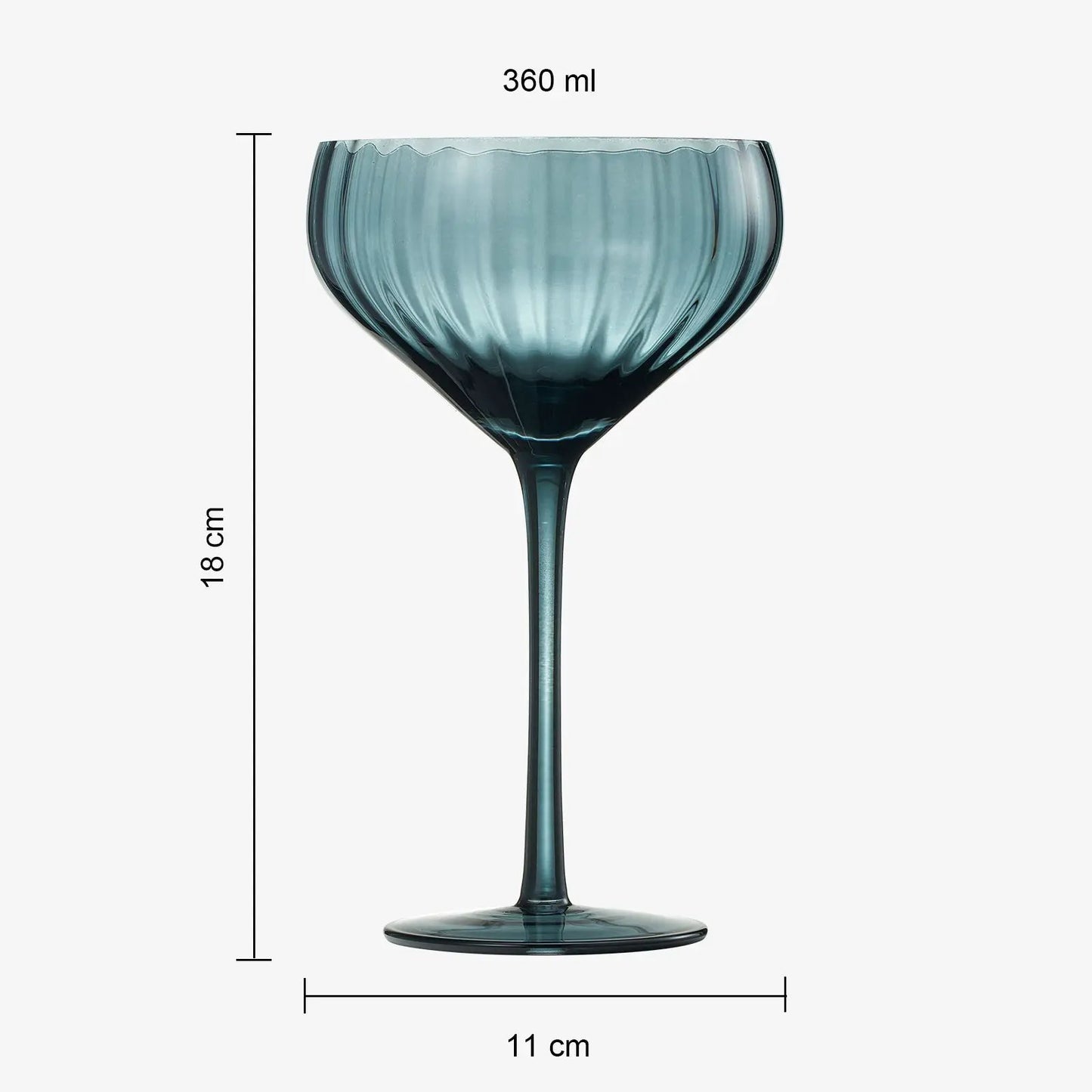 Tonal Tulip Champagne Coupe, Cocktail Glassware, Set of 6 from PriceLows™