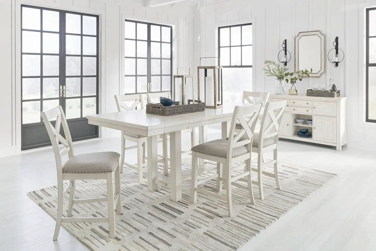 Robbinsdale White Counter Height Bar Stool Set of 2 from PriceLows™