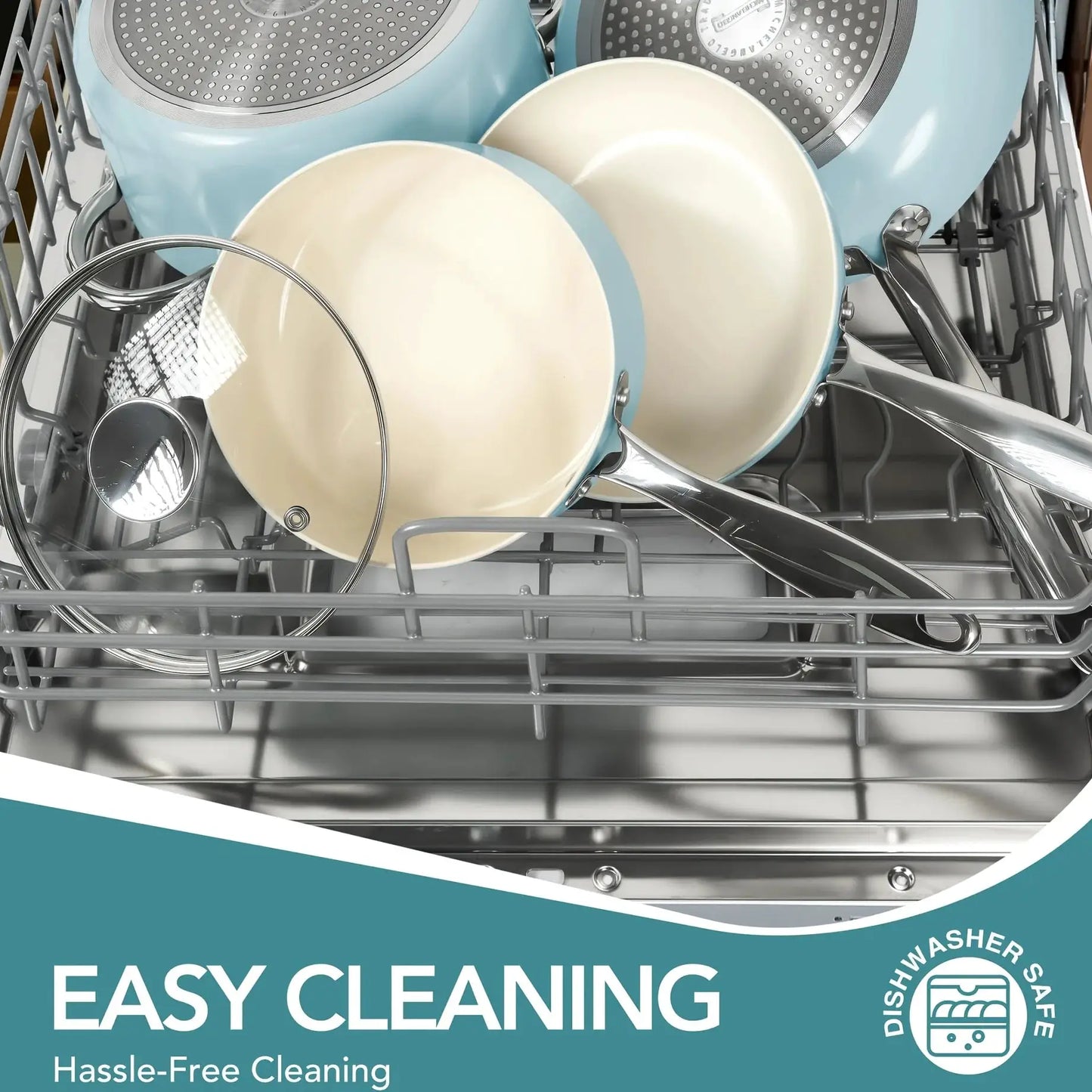 Pots And Pans Set Non Stick - Ceramic Cookware Set Non Toxic, 8pcs Nonstick Pots And Pans with Ergonomic Handle, Dishwasher Safe from PriceLows™