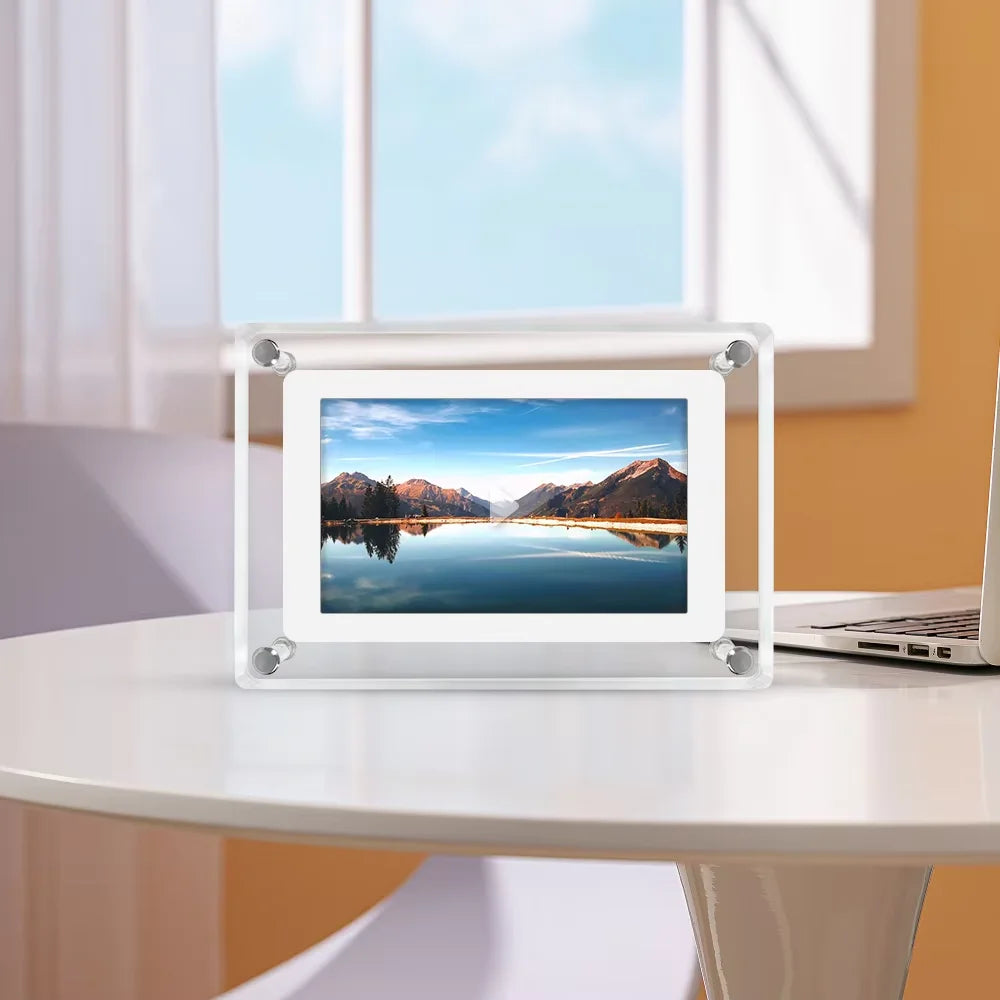 Digital Photo Frame | 5 Inch IPS Display | 4GB Built In Memory | White