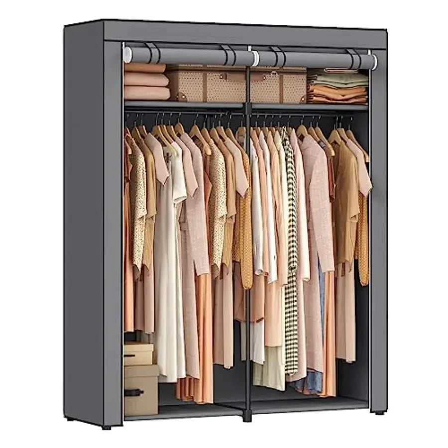 Closet Wardrobe Portable Closet for Bedroom Clothes Rail with Non-Woven Fabric Cover Clothes Storage Organizer 55.1 x 16.9 x 68 from PriceLows™