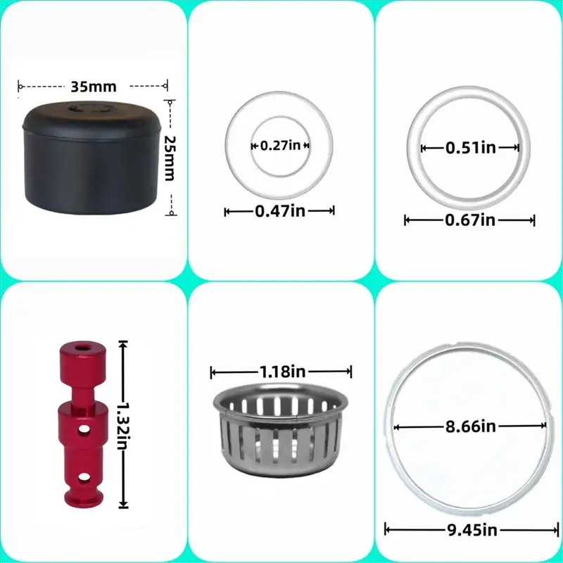 Instant Pot Replacement Parts | 6 Qt Compatible | Sealing Ring, Float Valve | For 6 Qt Pro/Pro Plus, Duo Evo Plus