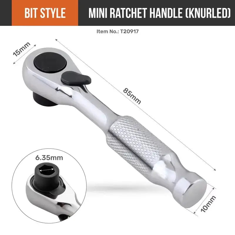 Hi‑Spec 72 Tooth Mini Ratchet Wrench Set 1/4” Double Head Torque Wrench Compact Ratchet Spanner for Bike Car & Home DIY Repair from PriceLows™