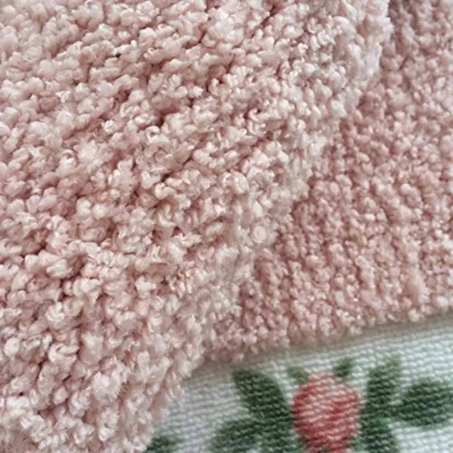 Non-Skid Floral Rose Bathroom Contour Rugs, Set of 2 Soft Shaggy Non Slip Bath Shower Mat and U-Shaped Toilet Floor Rugs from PriceLows™