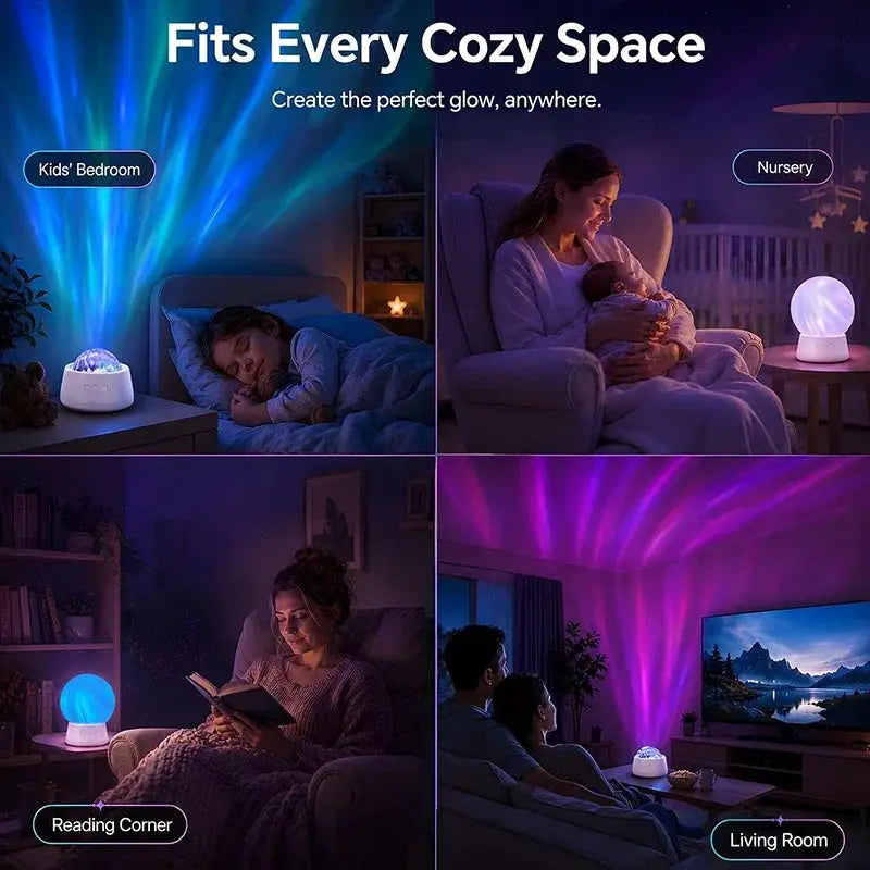Aurora Light Projector | 7 Lighting Modes | Battery Operated | Compact