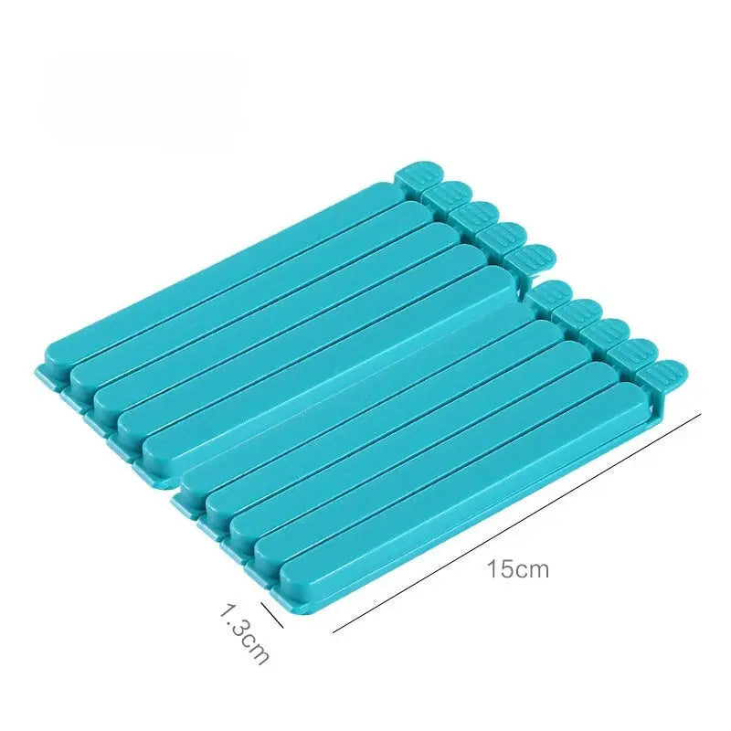 Bag Clips | ABS Plastic | 15.5x1.5 cm | Dark Blue, Red, Cyan