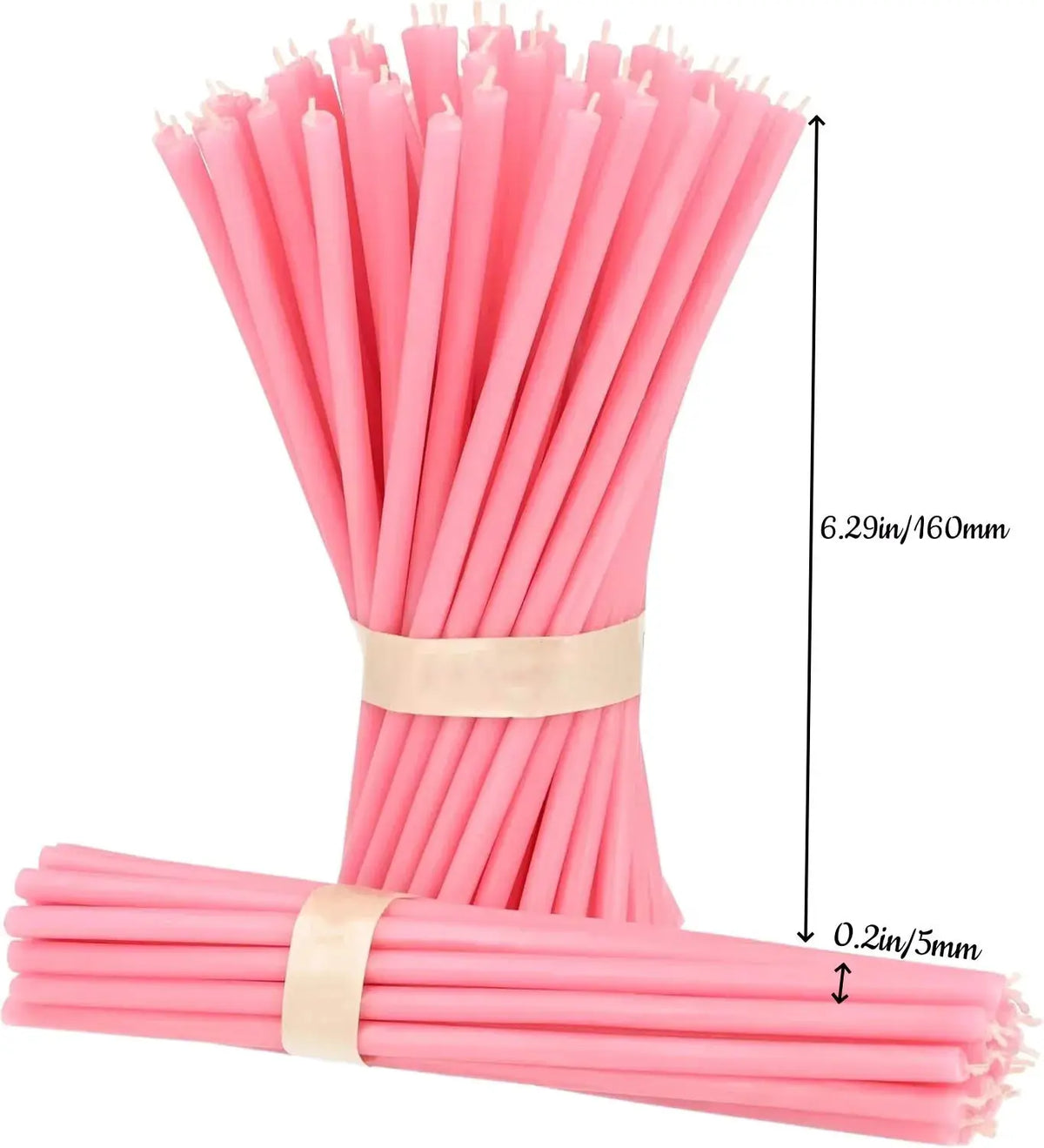 Pure Beeswax Stick Candles | 6 Inch Length | 12 Hour Burn Time | Yellow