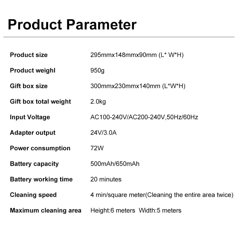 Window Cleaning Robot | Ultra Thin | Remote Control | 100-240V