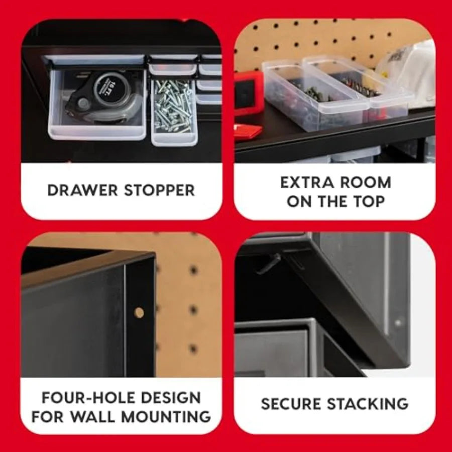 36-Drawer Storage Cabinet, Made in USA, Small Parts Storage Craft Organizer, Tool Chest, Hardware, Electronics, Screws, Nuts & Bolts, Garage & Workshop Storage, Teacher Toolbox, Black from PriceLows™