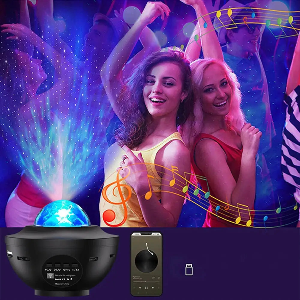 LED Night Light | Bluetooth Music Player | Starry Sky Projector | USB Powered