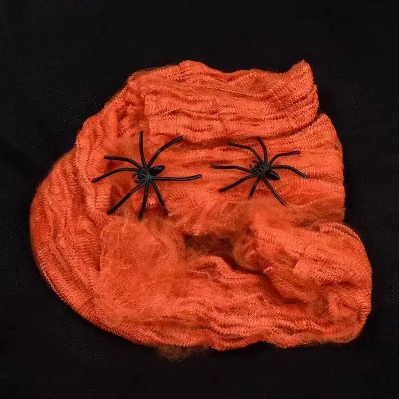 Artificial Spider Web | Stretchy Polyester | Includes Spider | Party Decor