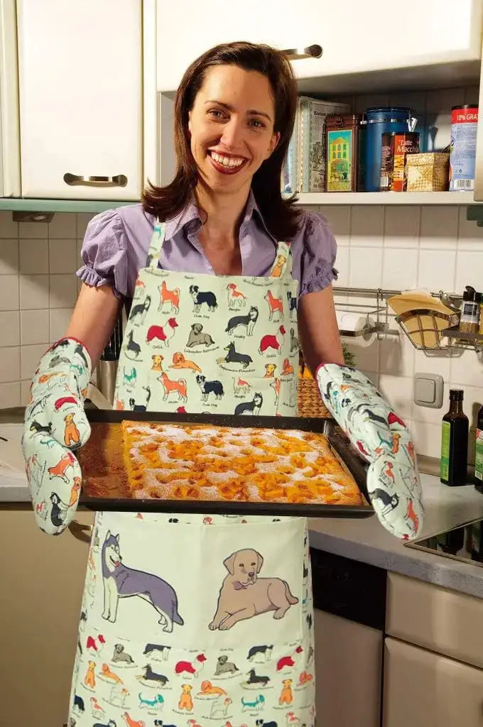 Oven Mitts | Extra Long 8 X 14.75 Inches | Heat Resistant | Dog Design