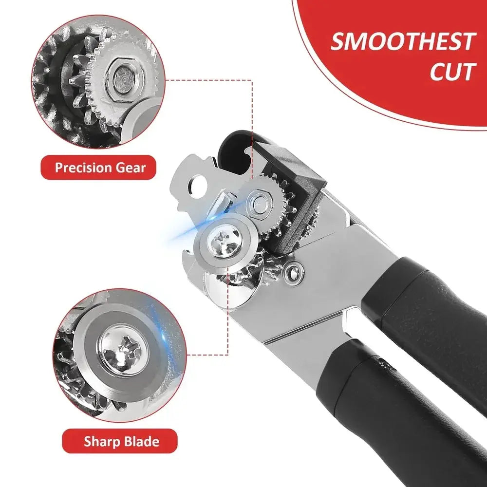 Integrated Manual Can Opener with Built-in Bottle Opener Ergonomic Grip Smooth Cutting Safe Design Multifunctional Kitchen Tool from PriceLows™