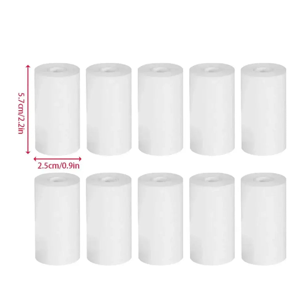 Thermal Paper | 57x25mm | 10 Rolls White Paper for Kids Camera