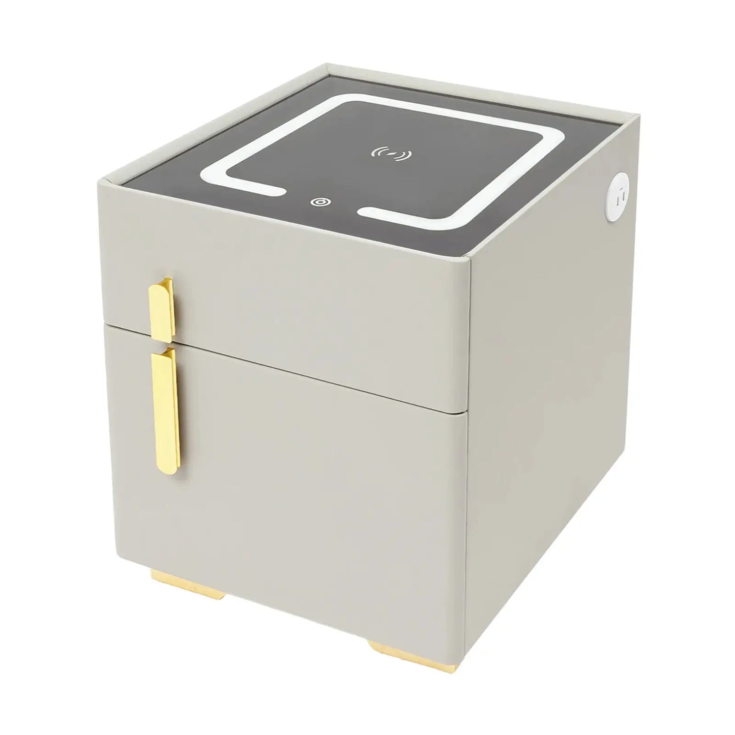 Smart Nightstand w/ Drawer & Safe Wireless Charging Nightstand Solid Wood Night Stand w/ 2 Drawers LED Bedside Tables for Bedroo from PriceLows™